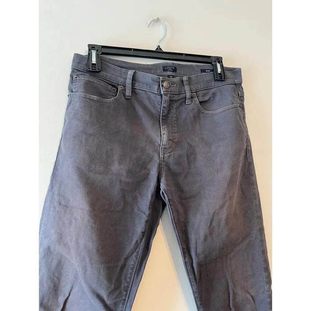 J. Crew Slim-fit garment dyed five-pocket pant in charcoal grey size 32x34